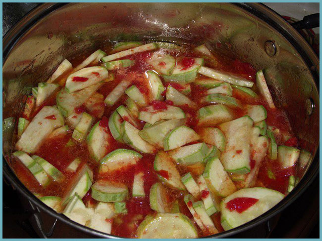 рецепт на зиму кабачков в томатном соусе